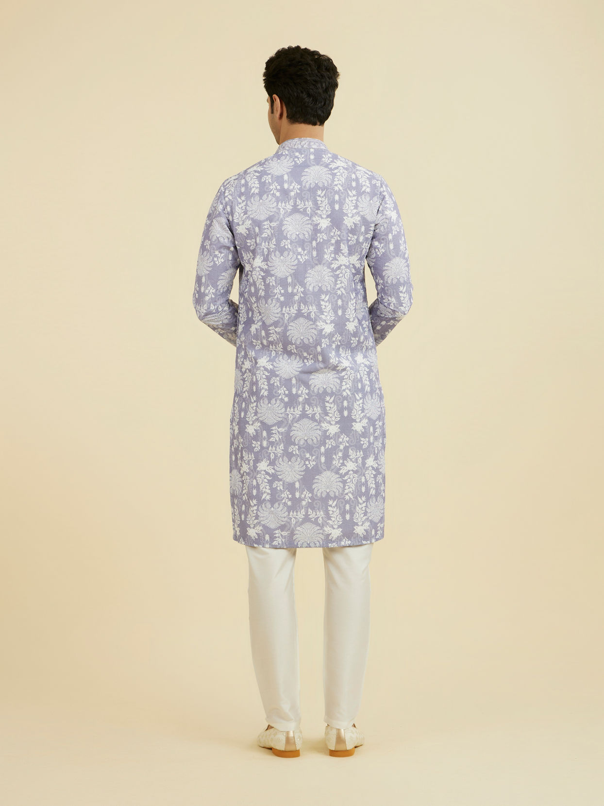 Manyavar Men Lilac Elegance Kurta Pajama