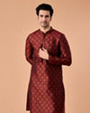 Maroon Majesty Brocade Kurta Pajama