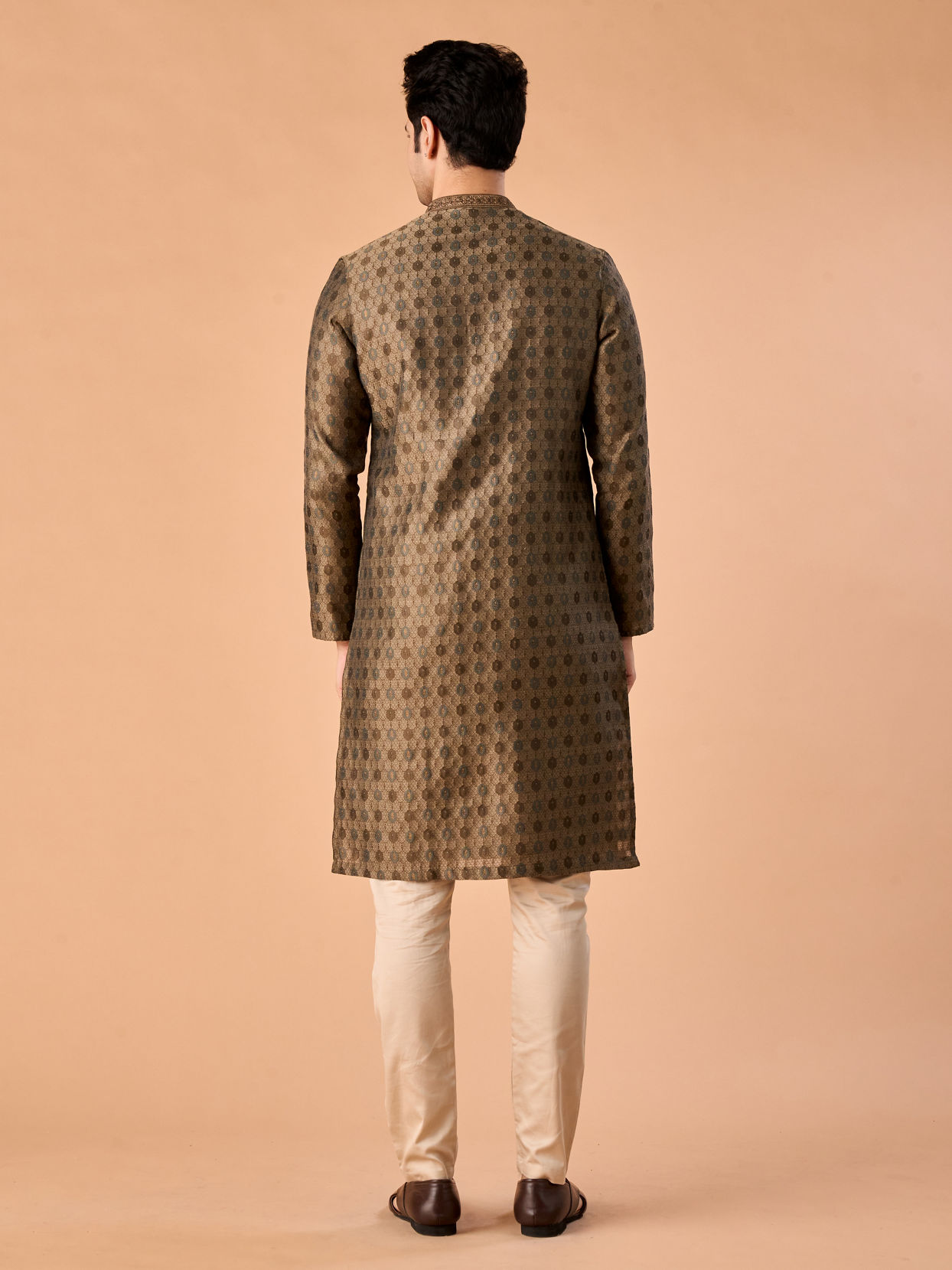 Manyavar Men Opulent Olive Green Kurta Pajama