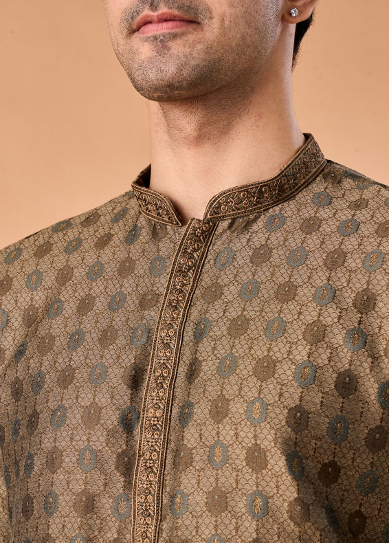 Manyavar Men Opulent Olive Green Kurta Pajama