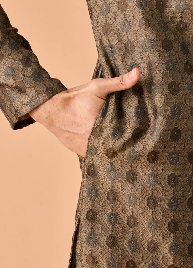 Manyavar Men Opulent Olive Green Kurta Pajama