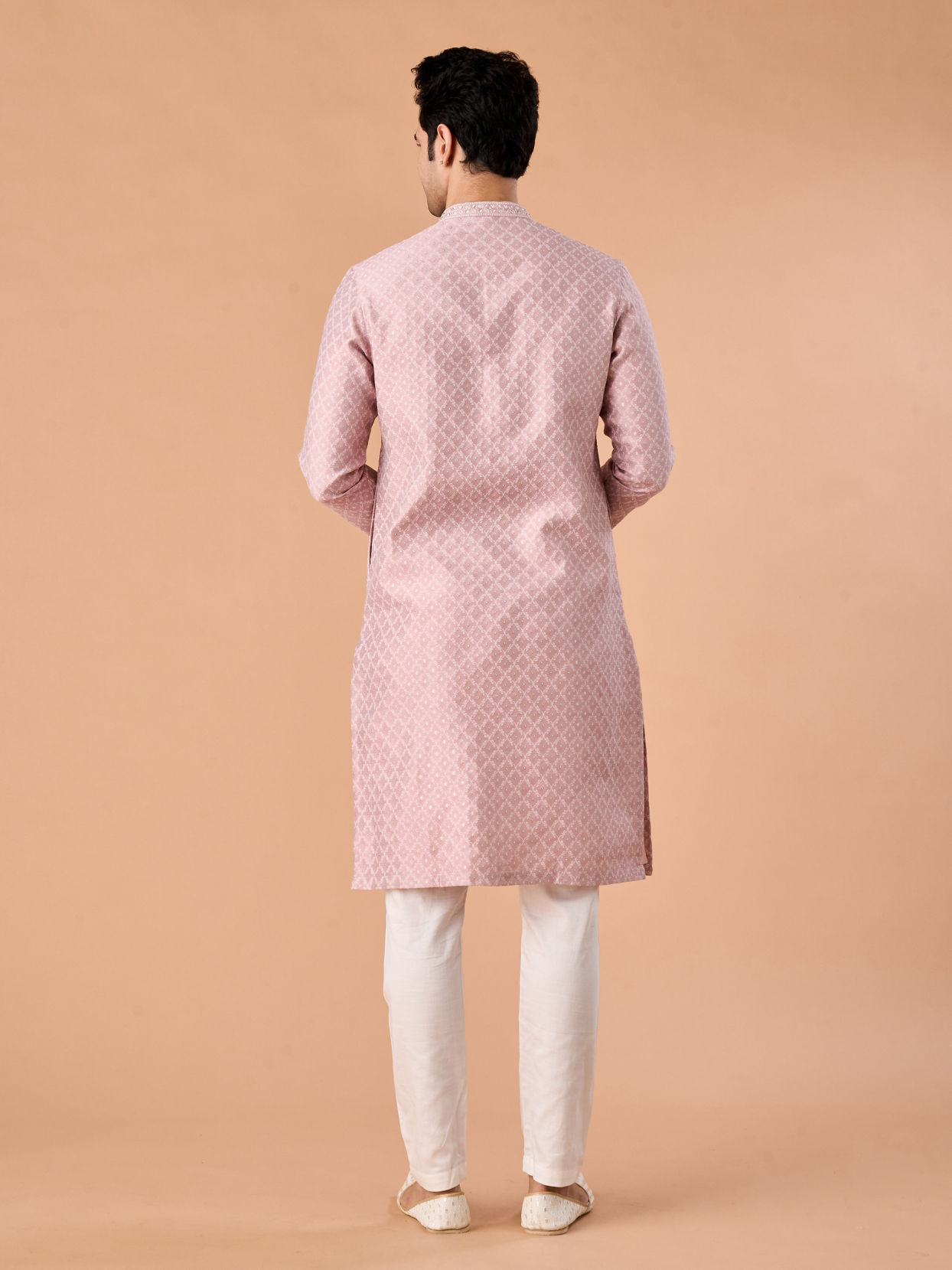 Manyavar Men Dusty Pink Elegance Kurta Pajama