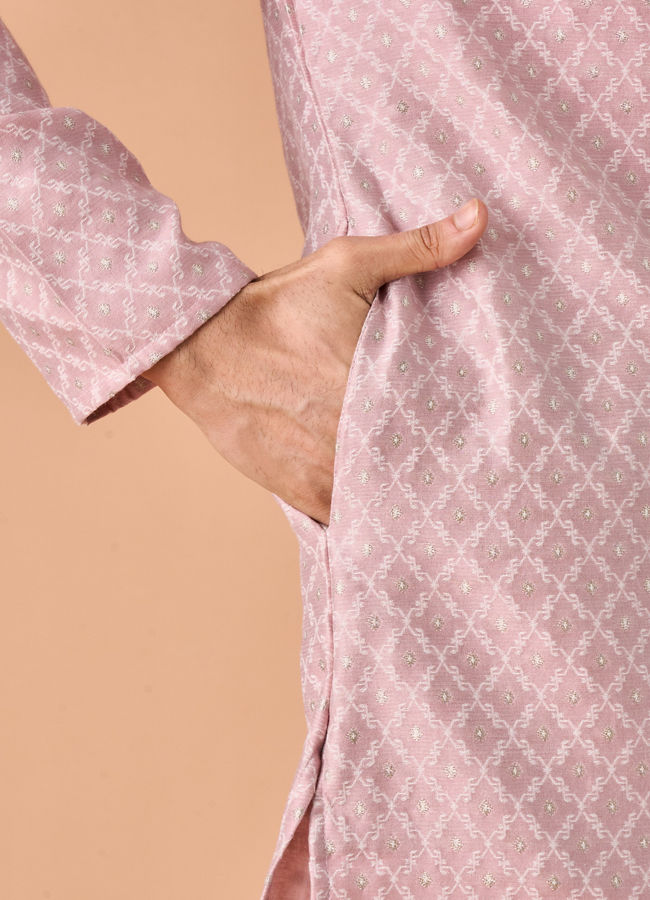 Manyavar Men Dusty Pink Elegance Kurta Pajama