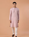 Manyavar Men Dusty Pink Brocade Kurta Pajama