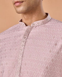 Manyavar Men Dusty Pink Brocade Kurta Pajama