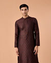 Classic Brown Brocade Kurta Pajama