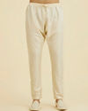 Manyavar Men Cream-Dark Grey Kurta Pajama