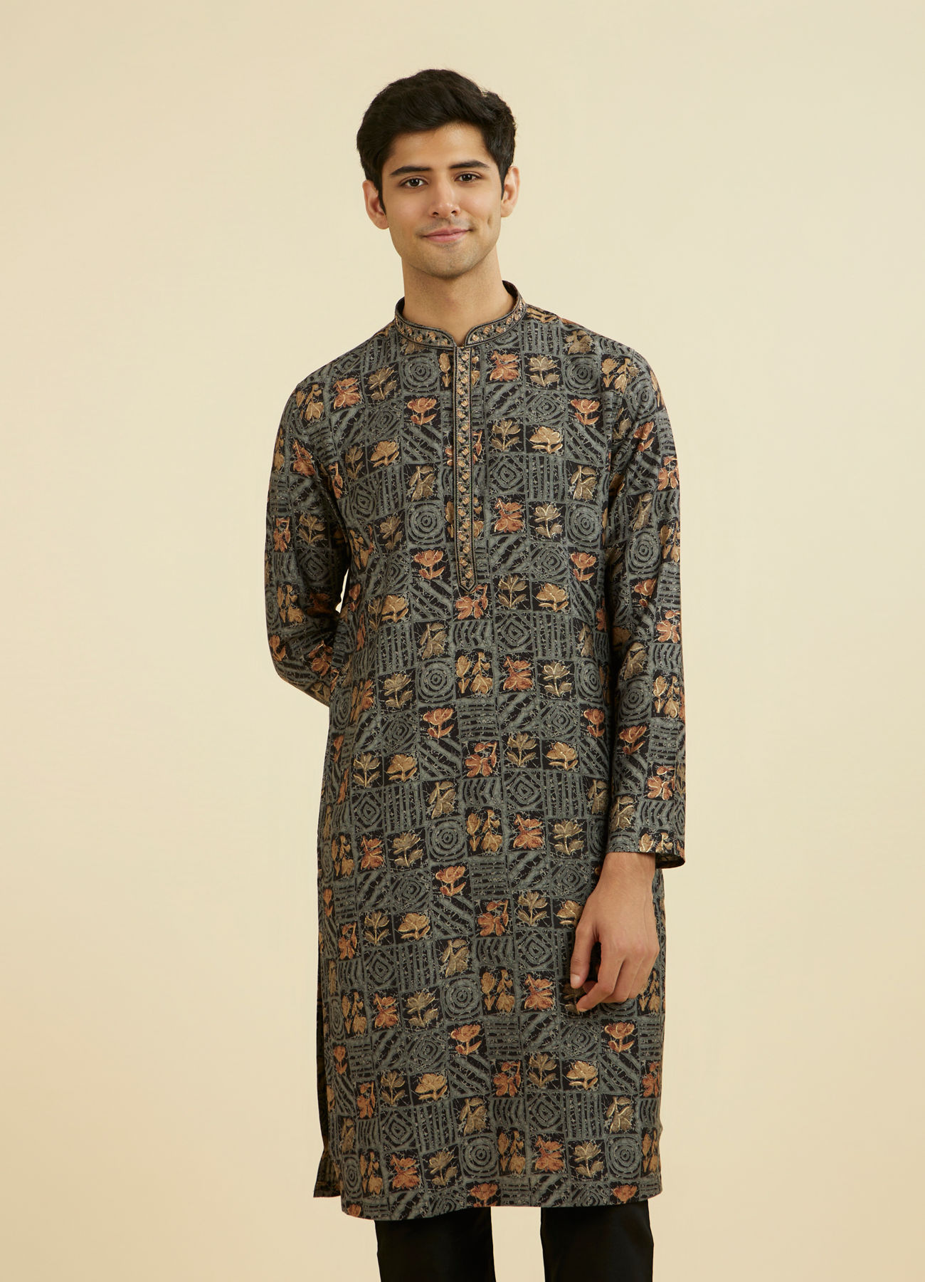 Manyavar Men Black Splendor Kurta Pajama