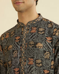 Manyavar Men Black Splendor Kurta Pajama