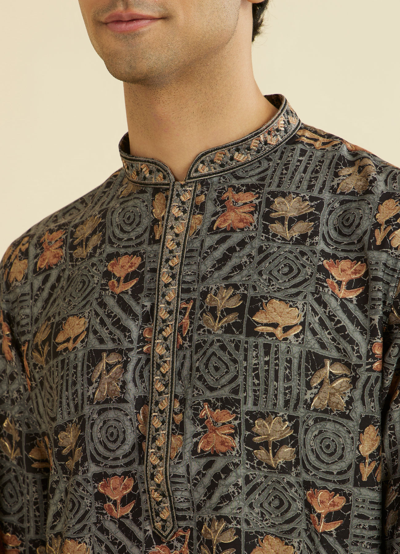 Manyavar Men Black Splendor Kurta Pajama