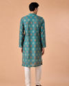 Manyavar Men Charming Teal Blue Kurta Pajama