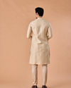 Manyavar Men Beige Art Silk Elegance Kurta Pajama