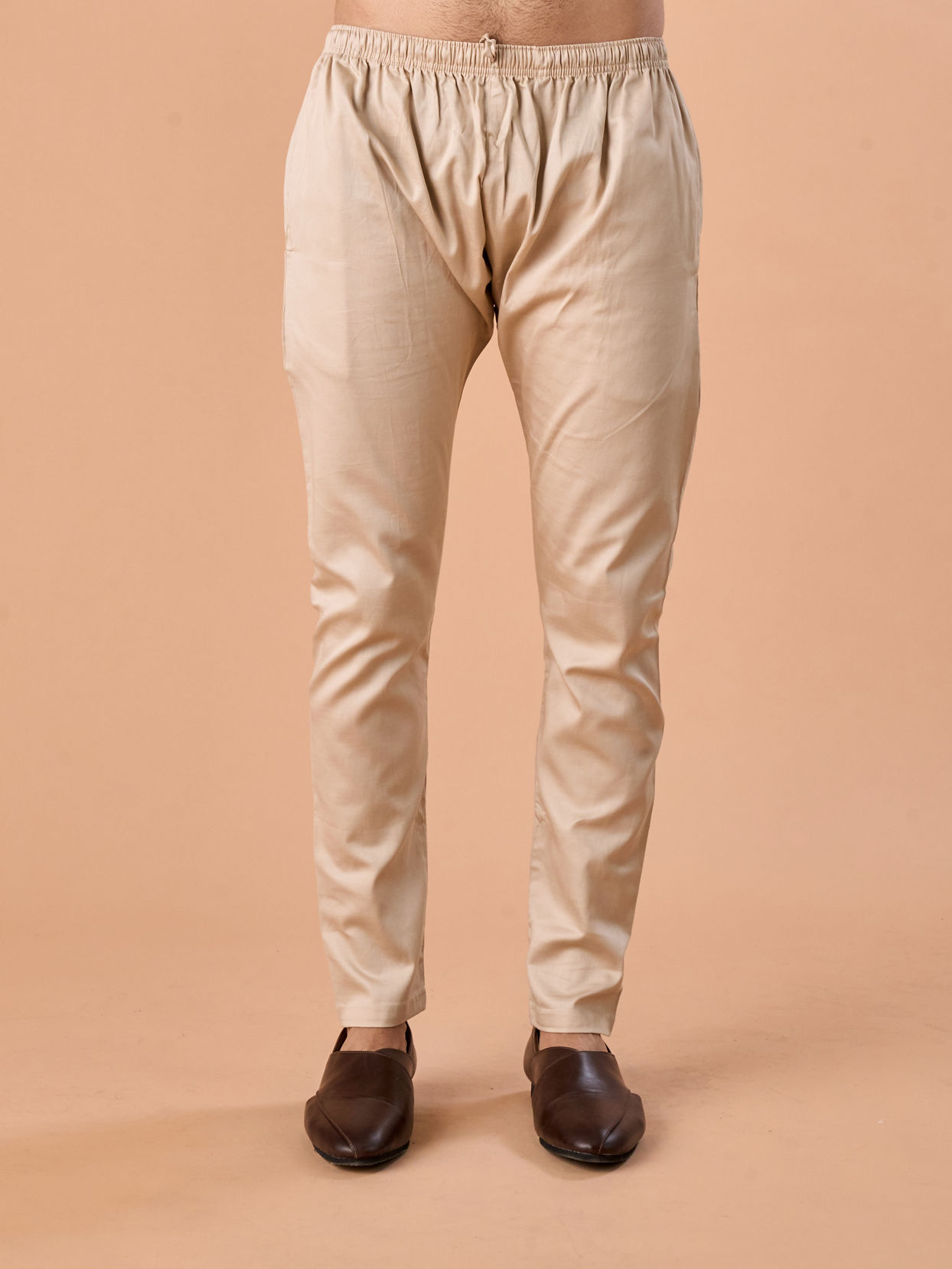 Manyavar Men Beige Art Silk Elegance Kurta Pajama