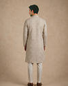 Manyavar Men Beige Embroidered Blended Cotton Kurta Pajama