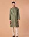 Manyavar Men Olive Green Majesty Kurta Pajama