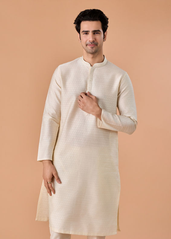 Manyavar Men Ethereal Cream Kurta Pajama