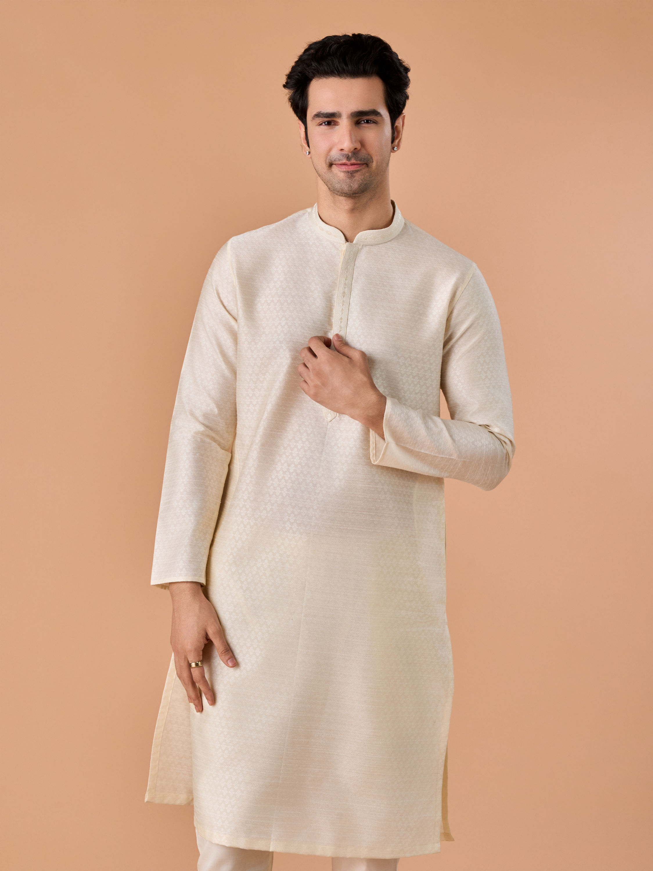 Manyavar Men Ethereal Cream Kurta Pajama