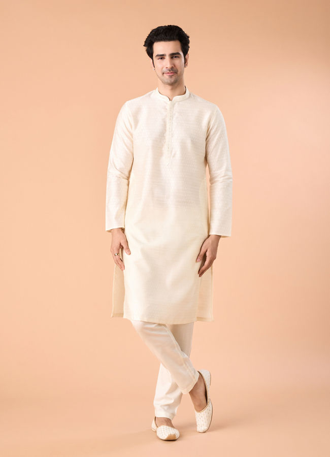 Manyavar Men Ethereal Cream Kurta Pajama