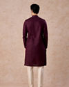 Manyavar Men Wine Cotton Kurta Pajama Set