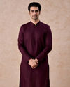 Wine Cotton Kurta Pajama Set