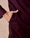 Manyavar Men Wine Cotton Kurta Pajama Set