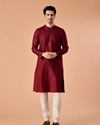 Manyavar Men Maroon Elegance Kurta Pajama
