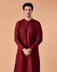 Manyavar Men Maroon Elegance Kurta Pajama