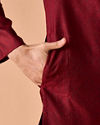 Manyavar Men Maroon Elegance Kurta Pajama