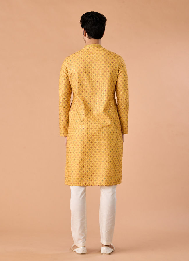 Manyavar Men Sunnyside Yellow Kurta Pajama