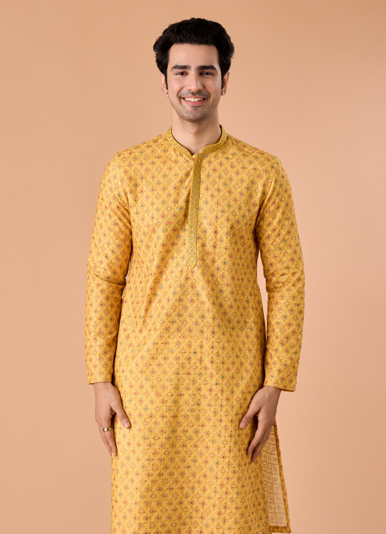 Manyavar Men Sunnyside Yellow Kurta Pajama