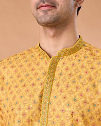 Manyavar Men Sunnyside Yellow Kurta Pajama