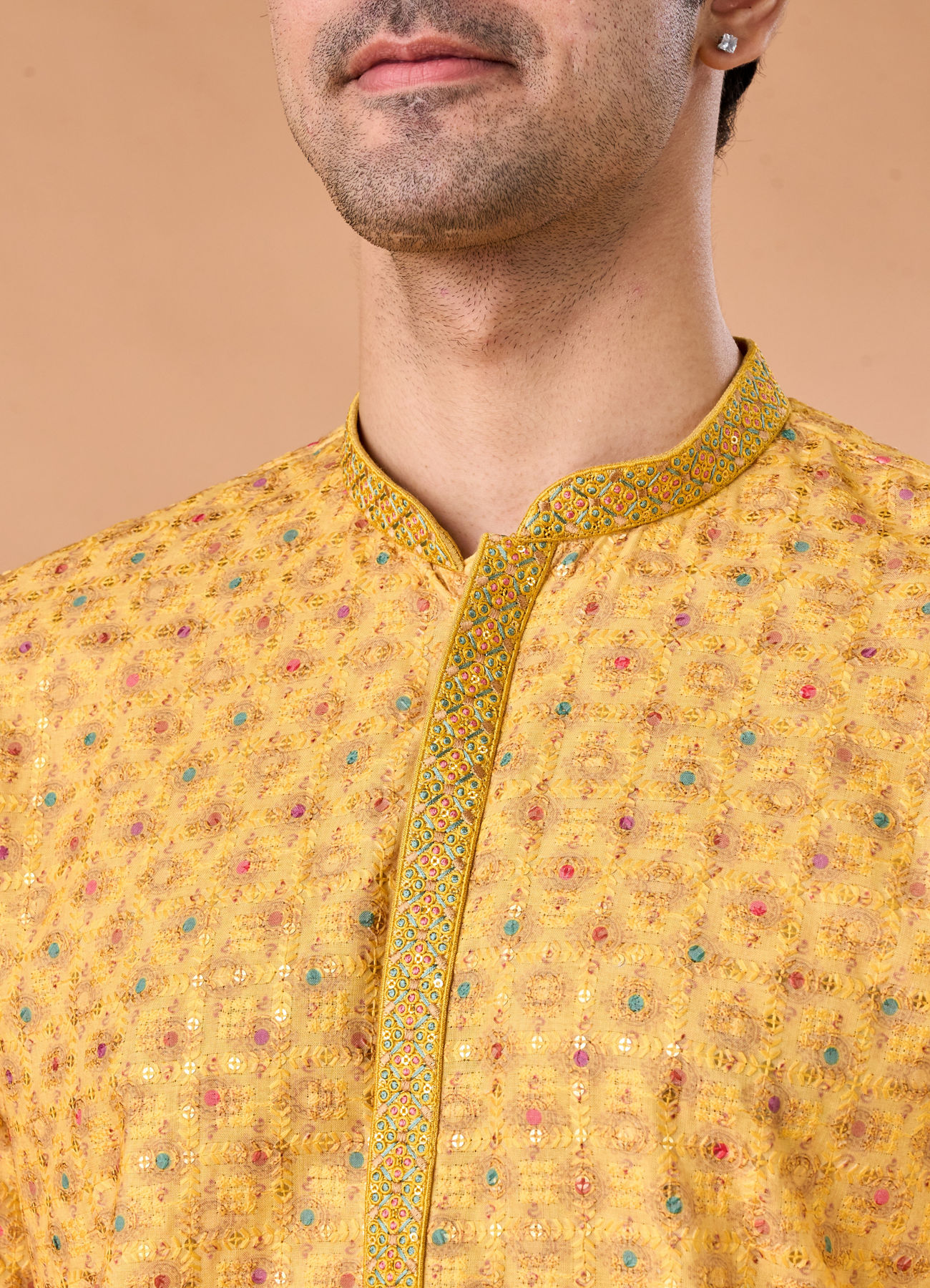 Manyavar Men Sunnyside Yellow Kurta Pajama