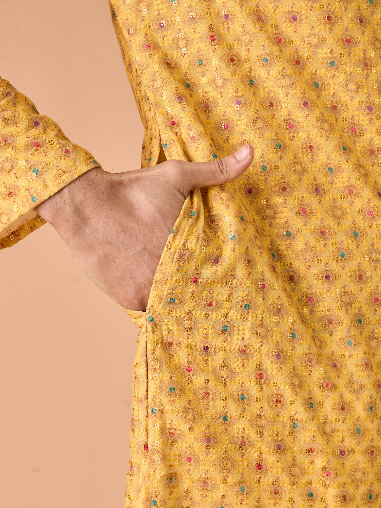 Manyavar Men Sunnyside Yellow Kurta Pajama