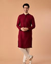Manyavar Men Maroon Majesty Kurta Pajama Set