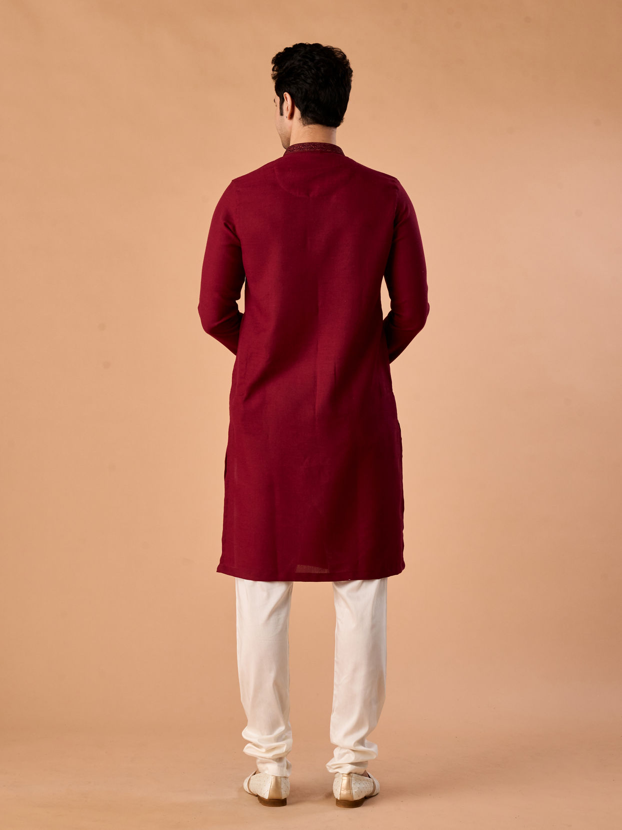 Manyavar Men Maroon Majesty Kurta Pajama Set