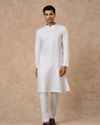 Manyavar Men White Cotton Kurta Pajama