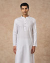 Manyavar Men White Cotton Kurta Pajama