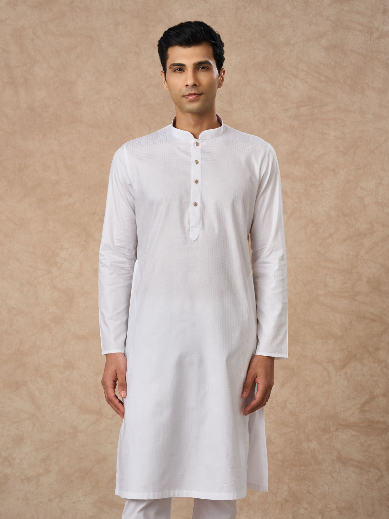 Manyavar Men White Cotton Kurta Pajama