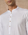 Manyavar Men White Cotton Kurta Pajama