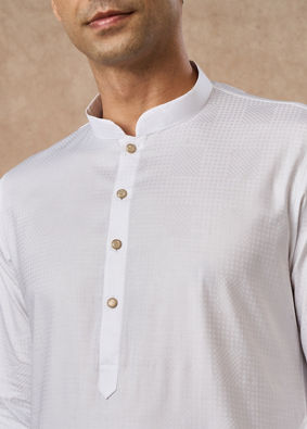 Manyavar Men White Cotton Kurta Pajama