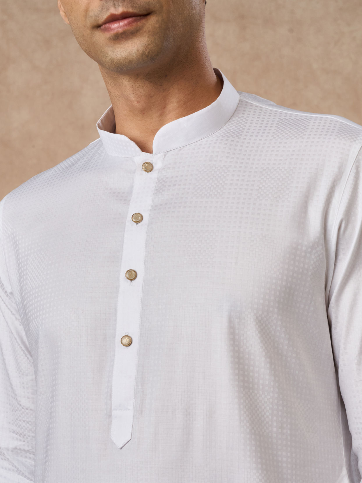 Manyavar Men White Cotton Kurta Pajama