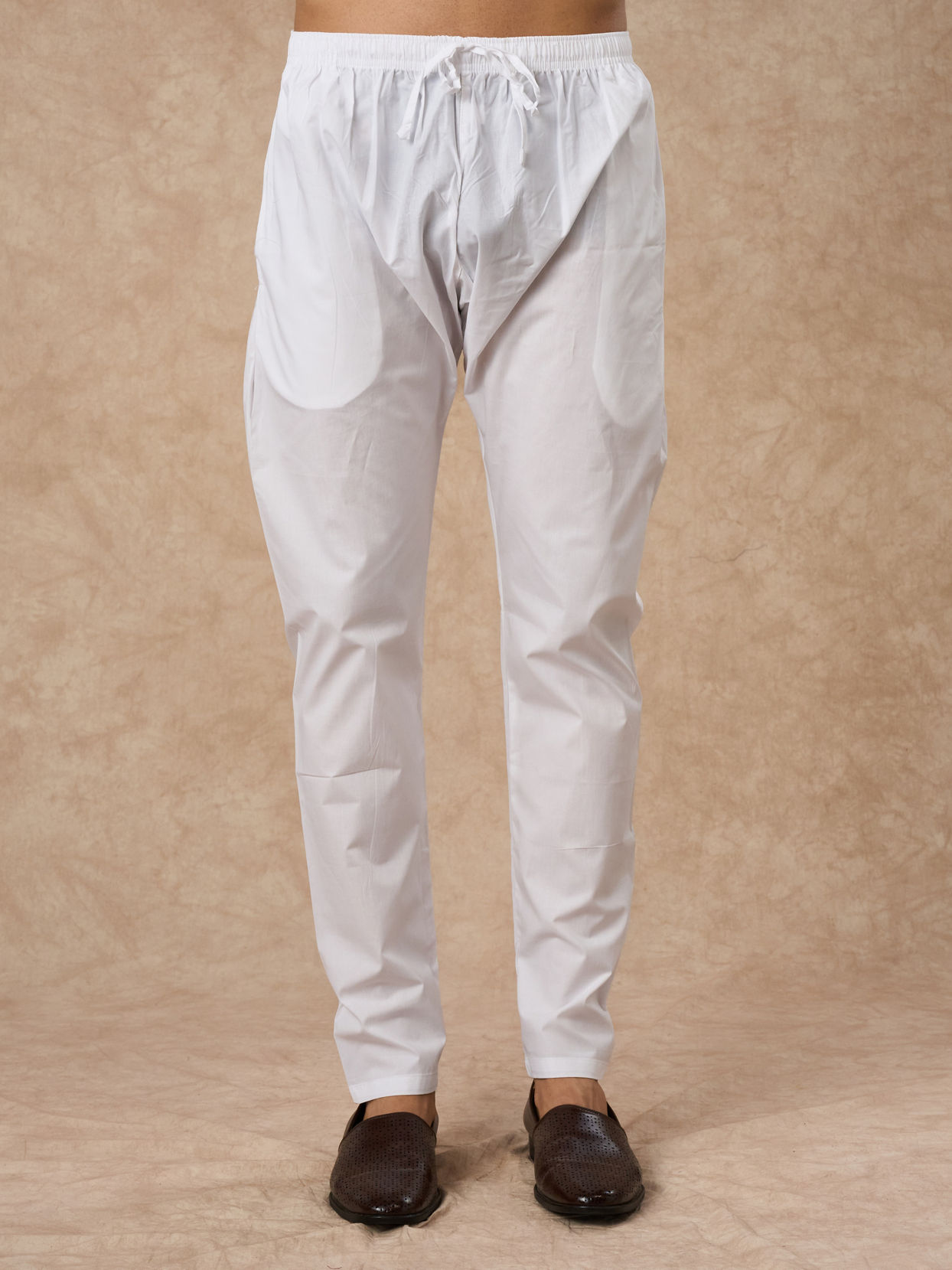 Manyavar Men White Cotton Kurta Pajama
