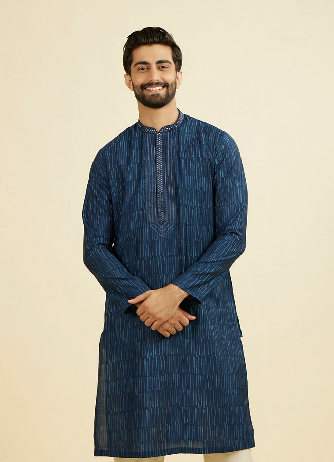 Manyavar Men Royal Blue Kurta Pajama