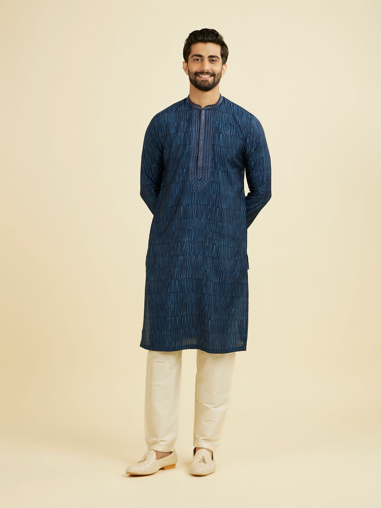 Manyavar Men Royal Blue Kurta Pajama