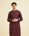 Manyavar Men Regal Wine Kurta Pajama