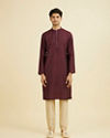Manyavar Men Regal Wine Kurta Pajama