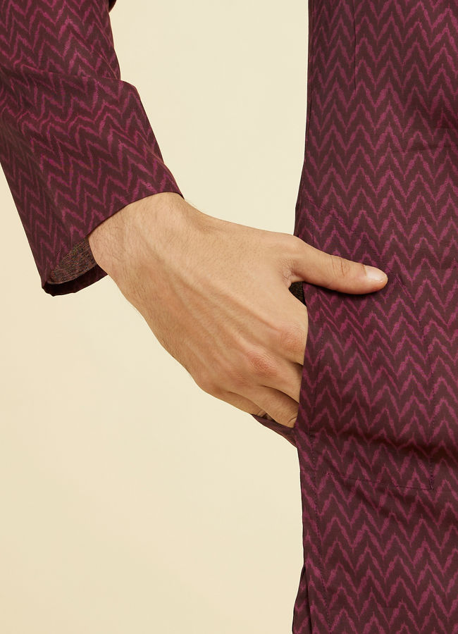 Manyavar Men Regal Wine Kurta Pajama