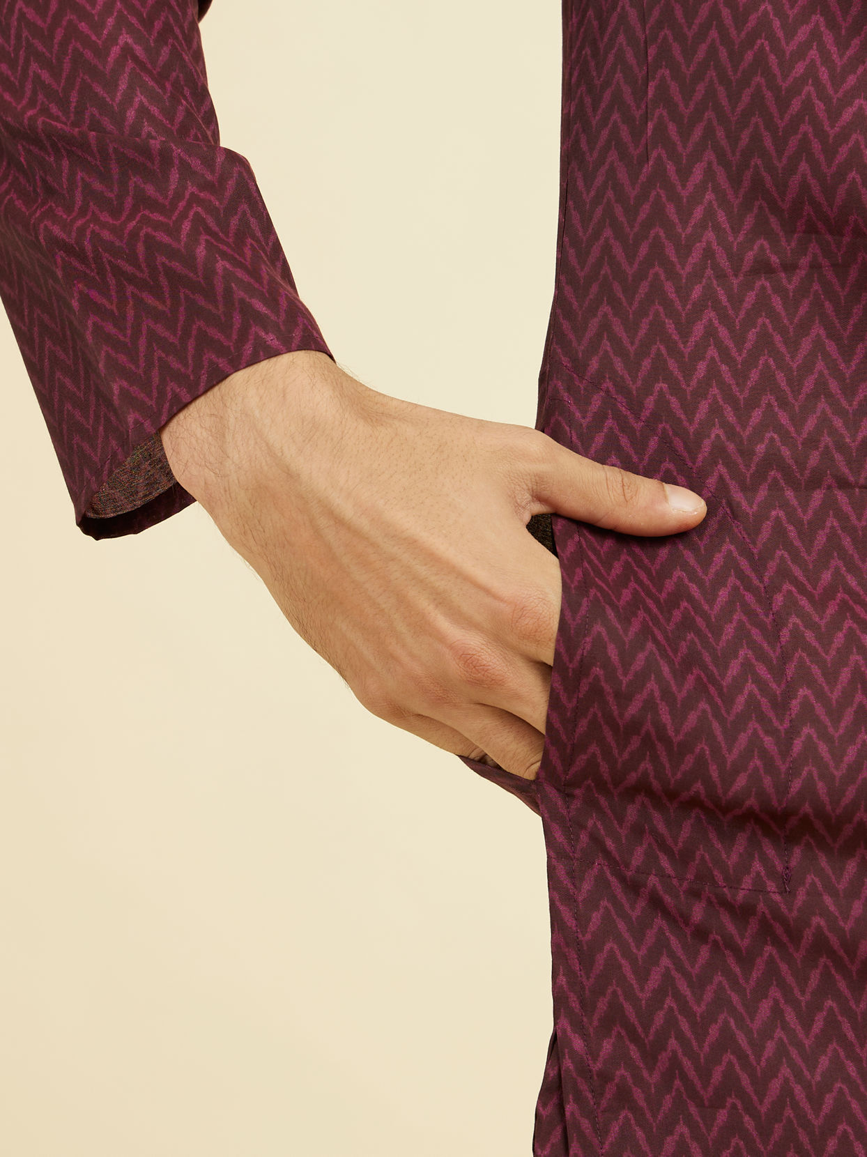 Manyavar Men Regal Wine Kurta Pajama