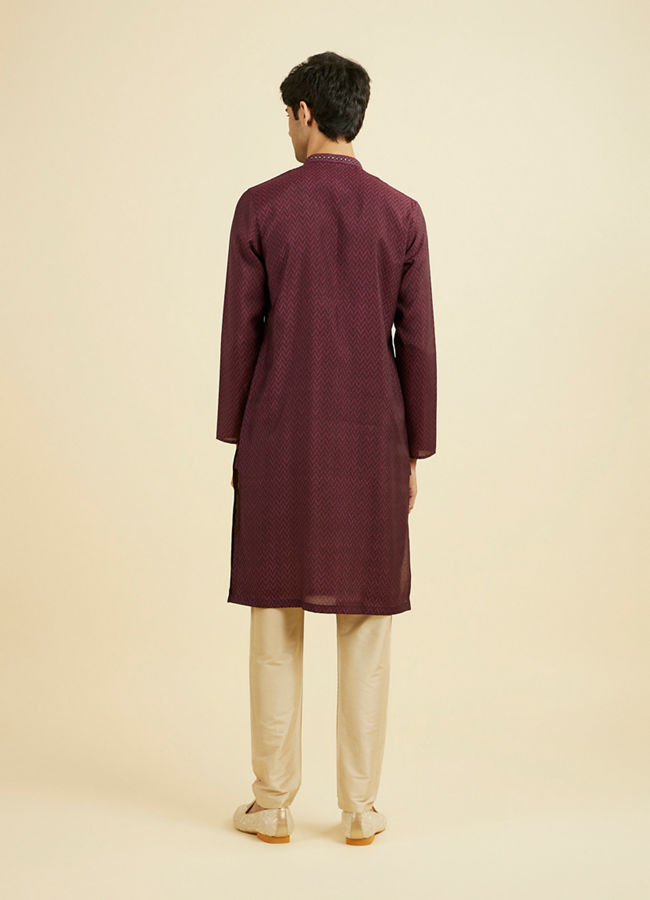Manyavar Men Regal Wine Kurta Pajama