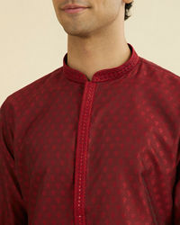 Manyavar Men Maroon Splendor Kurta Set